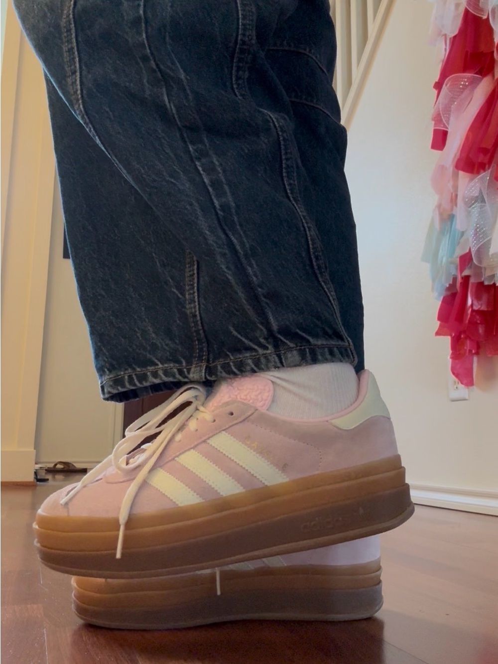 ADIDAS Gazelle Platform Sneakers in Pale Pink with Gum Sole💕💕 - Picture 2 of 7